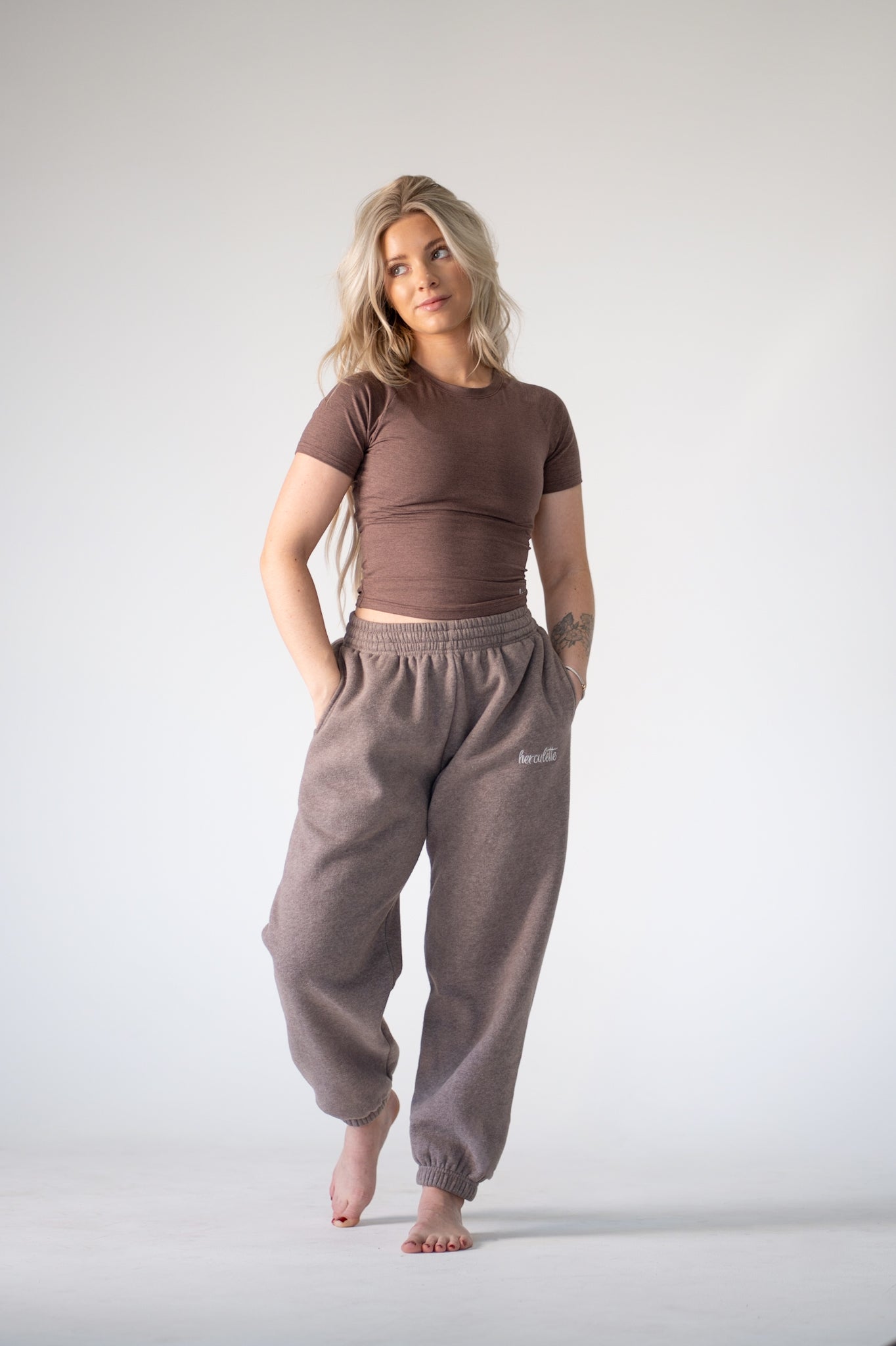 Prime Essential Joggers - Heathered Espresso - HERCULETTE