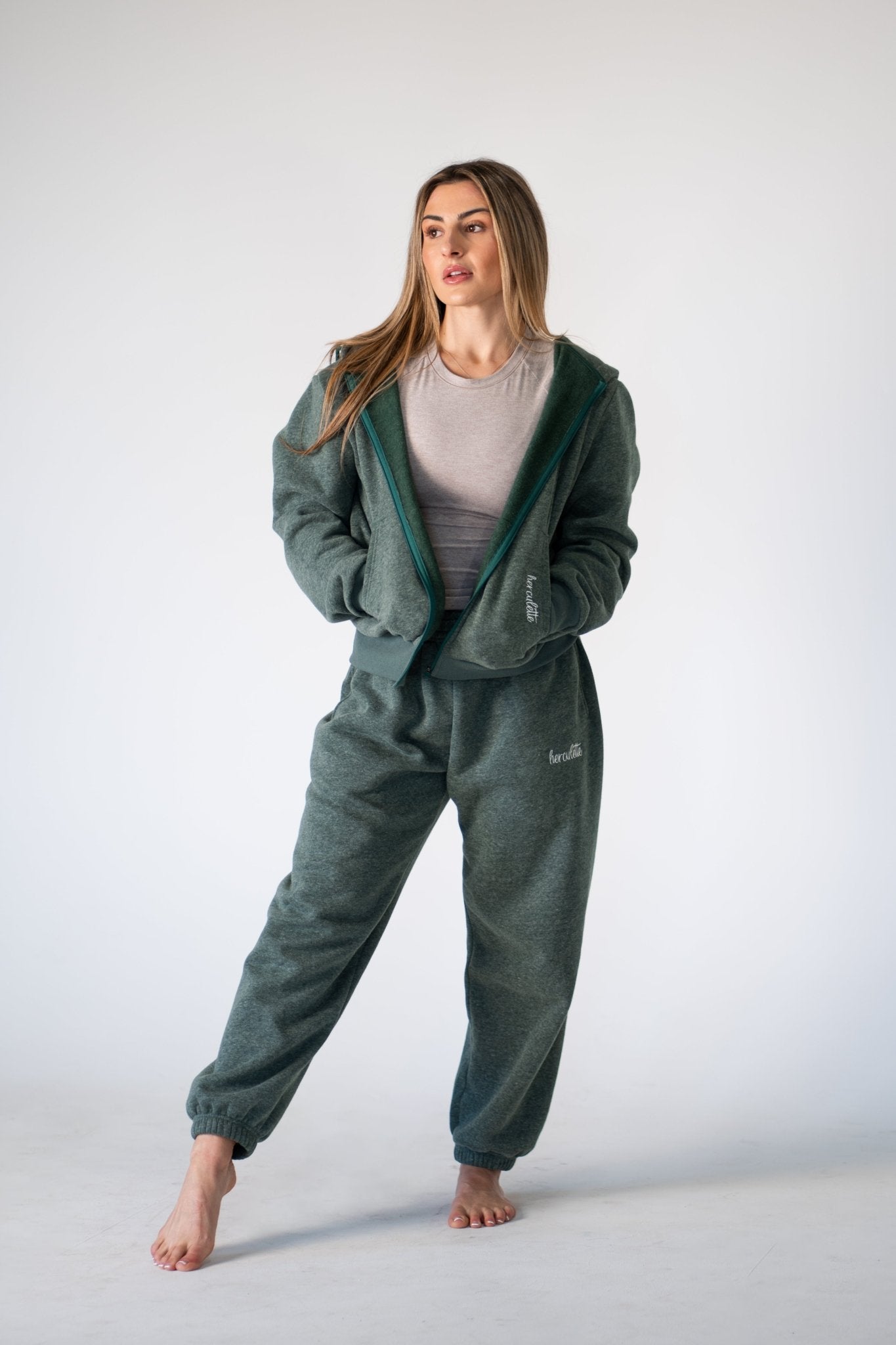 Prime Essential Joggers - Heathered Pine - HERCULETTE