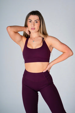 Prodigy Cropped Halter Top - Berry - HERCULETTE