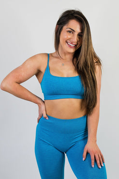 Seamless Cami Bra - Aqua - HERCULETTESports Bra